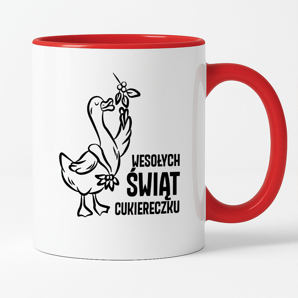 Kubek świąteczny z GĄSKĄ - "WESOŁYCH ŚWIĄT CUKIERECZKU"