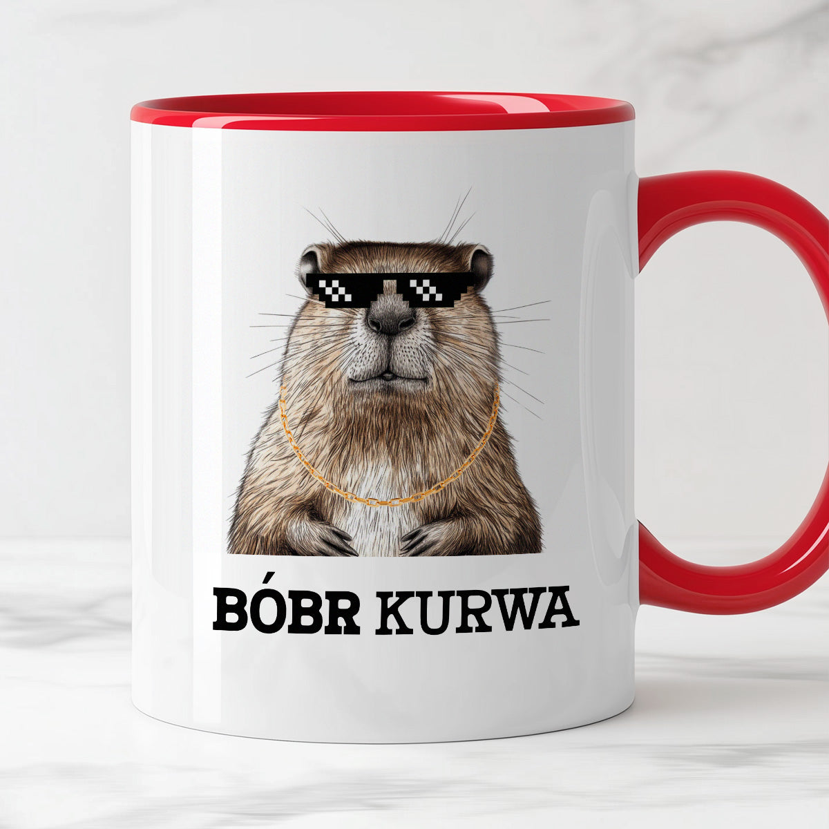 Kubek z nadrukiem "Bóbr kurwa" 😎
