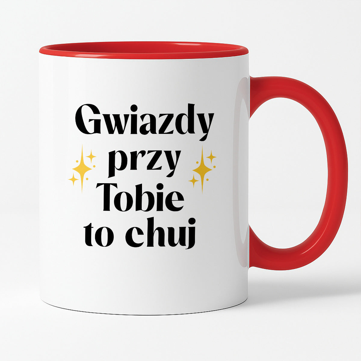 Kubek z nadrukiem "Gwiazdy przy Tobie to chuj"
