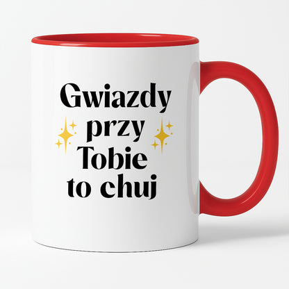 Kubek z nadrukiem "Gwiazdy przy Tobie to chuj"