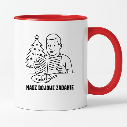 Kubek świąteczny z cytatem TATY - "Masz bojowe zadanie"