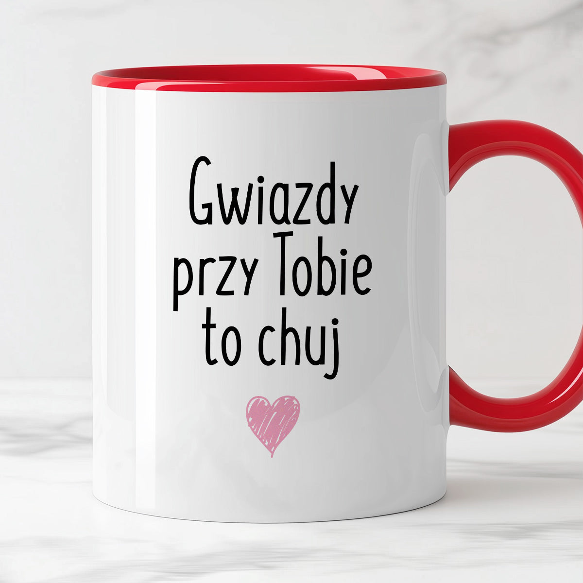 Kubek z nadrukiem "Gwiazdy przy Tobie to chuj"