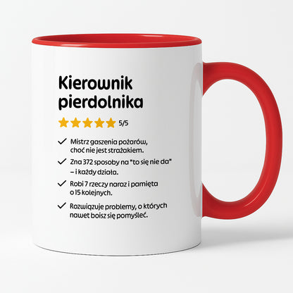 Kubek z nadrukiem "Kierownik pierdolnika"