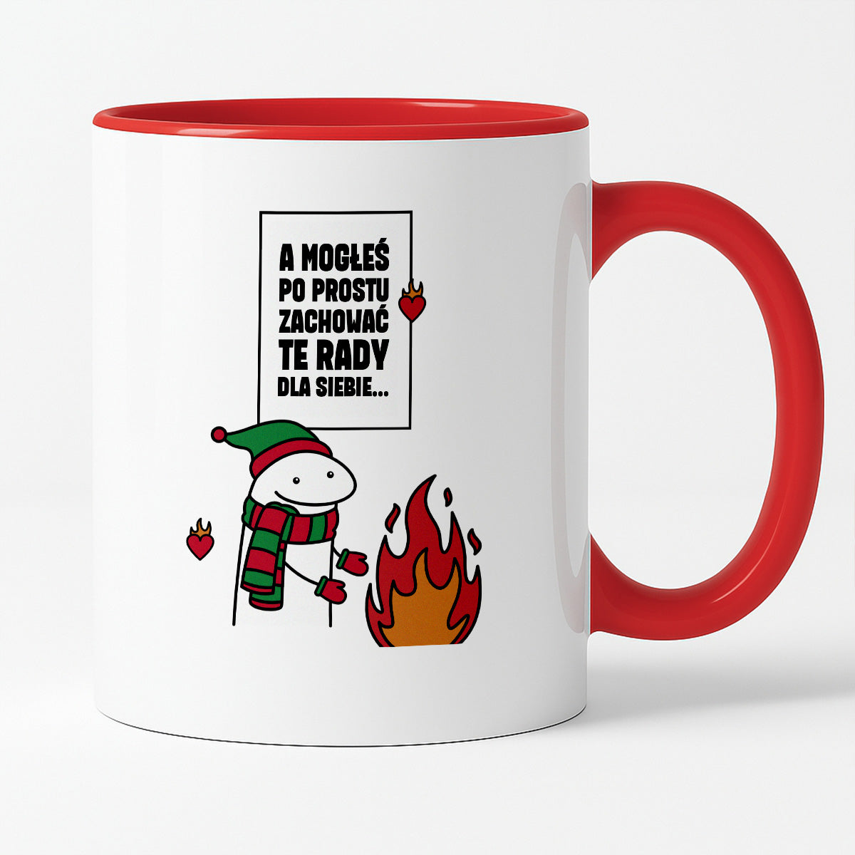 Kubek świąteczny mem "A mogłeś po prostu zachować te rady dla siebie..."