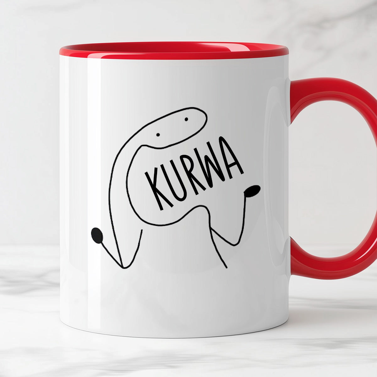 Kubek z nadrukiem "KURWA"