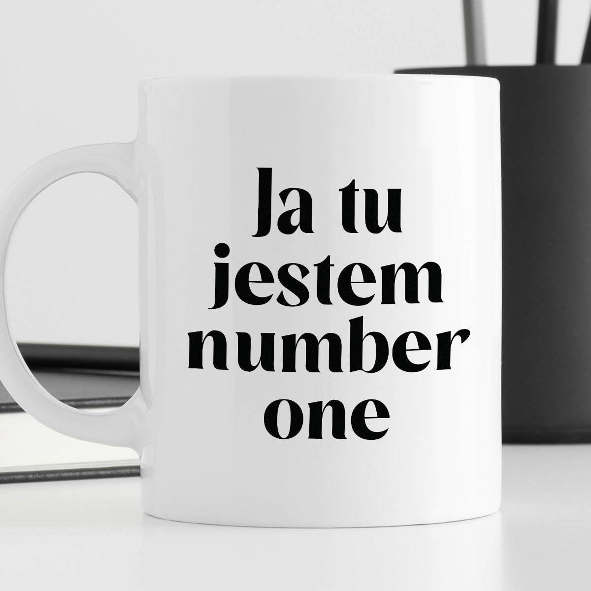 Kubek z nadrukiem "Ja tu jestem number one" 330 ml