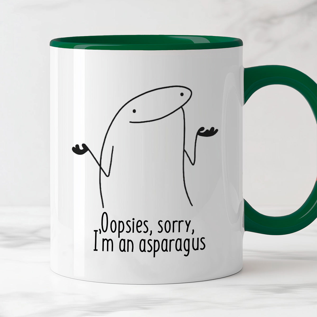 Kubek z nadrukiem "Oopsies, sorry,  I’m an asparagus"