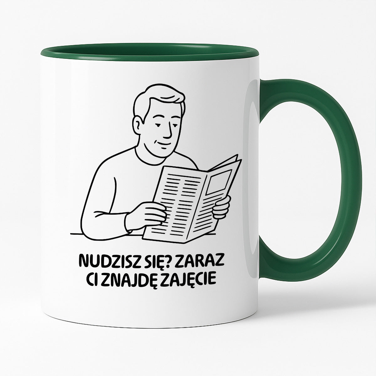 Kubek z nadrukiem "Nudzisz się? Zaraz Ci znajdę zajęcie" - Cytaty TATY - DZIEŃ TATY