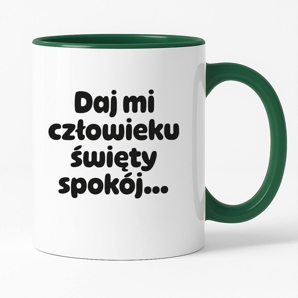 Kubek z nadrukiem - "Daj mi człowieku święty spokój"