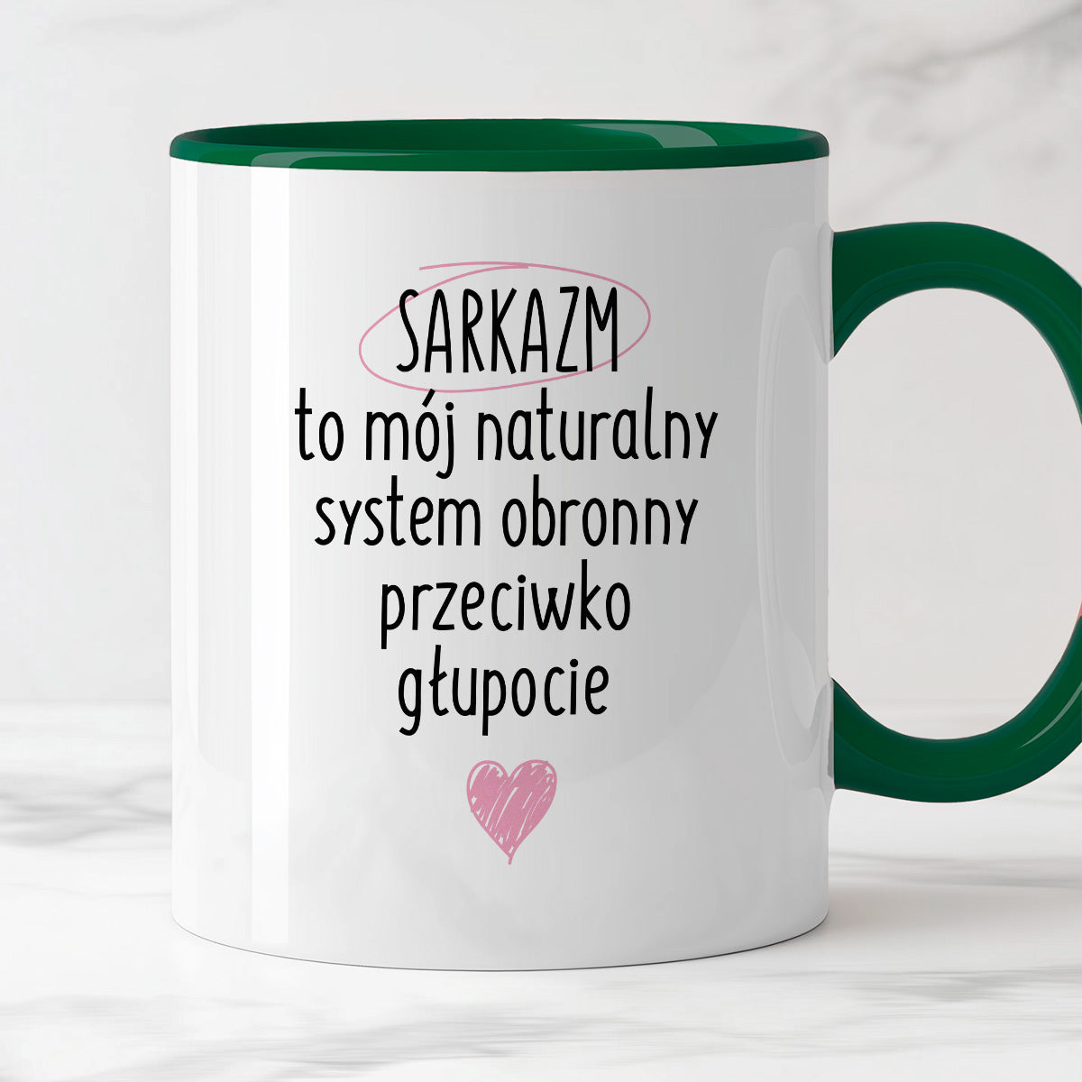 Kubek z nadrukiem "SARKAZM to mój naturalny system obronny przeciwko głupocie"