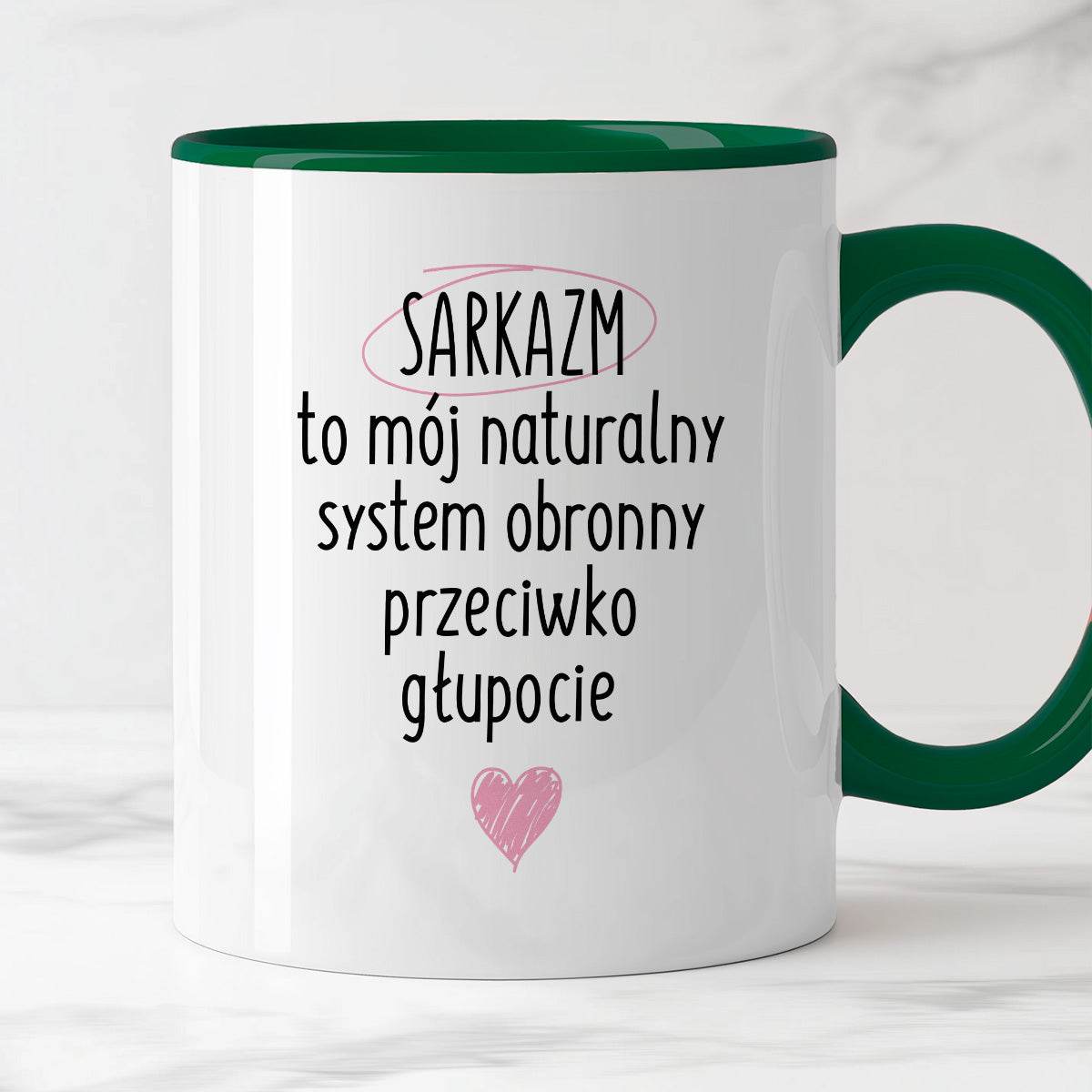 Kubek z nadrukiem "SARKAZM to mój naturalny system obronny przeciwko g