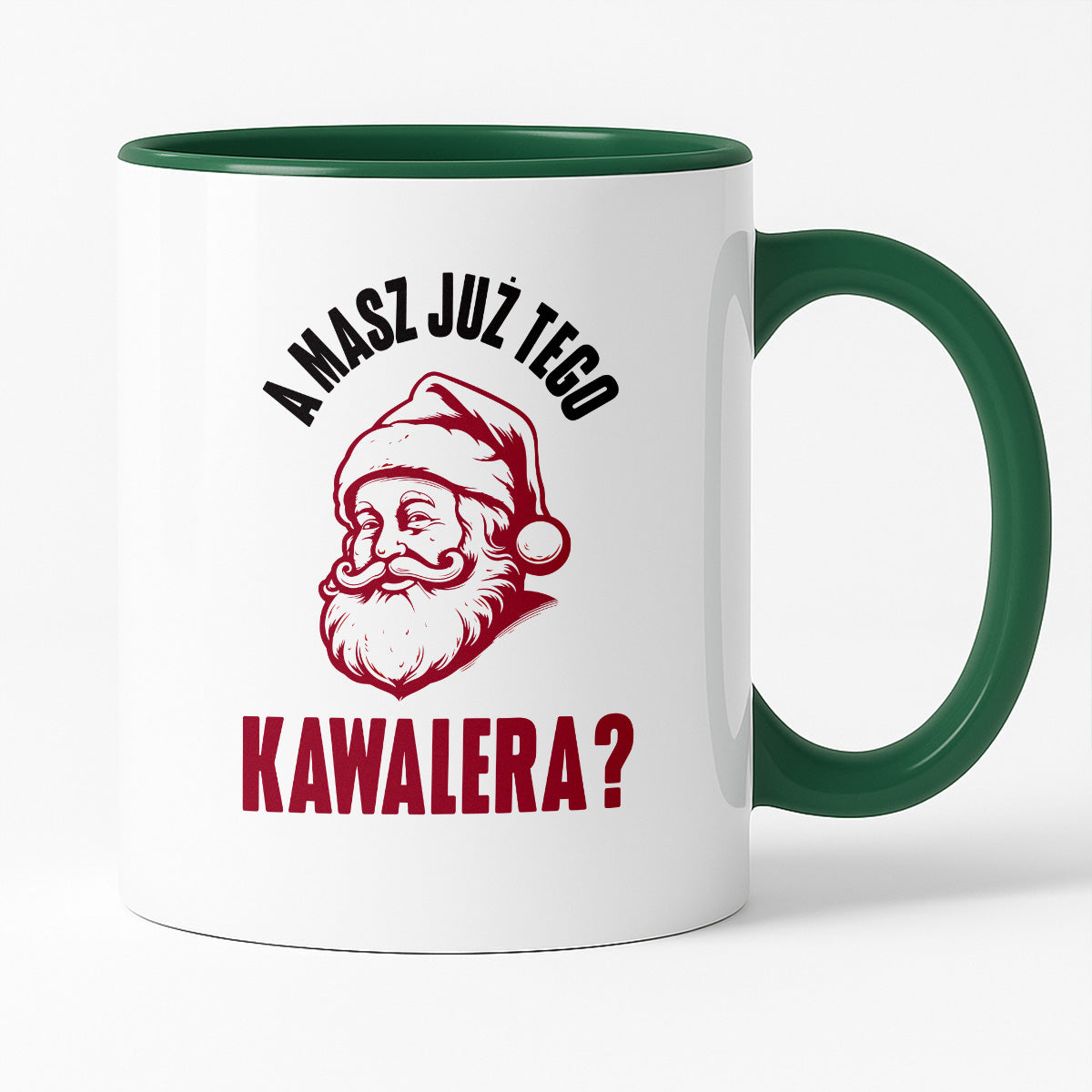 Kubek świąteczny z Mikołajem "A masz już tego kawalera?"