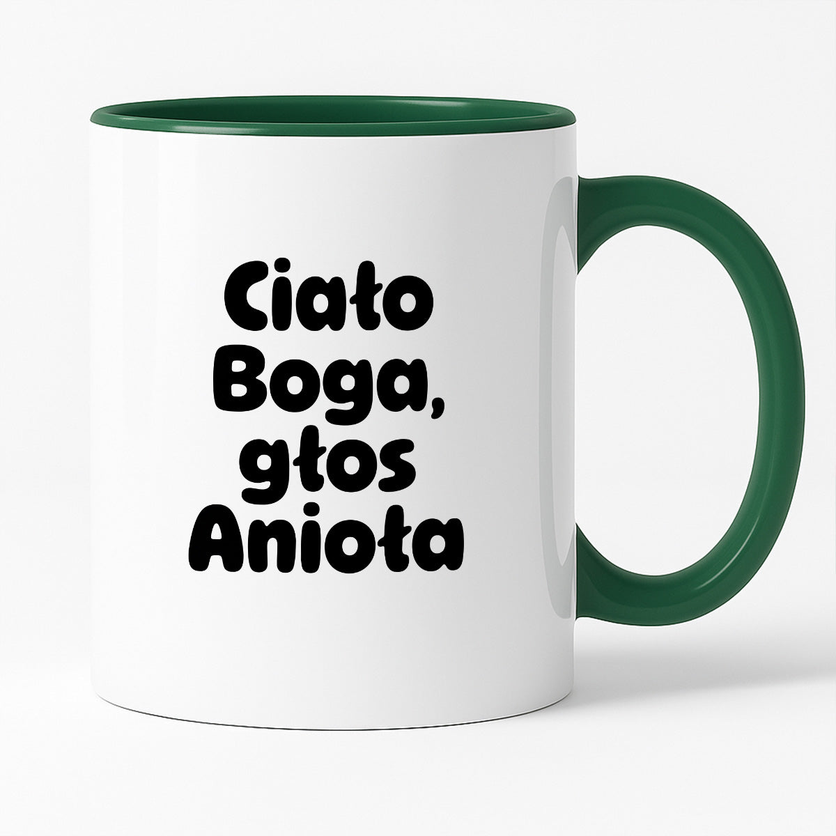 Kubek z nadrukiem "Ciało Boga, głos Anioła"