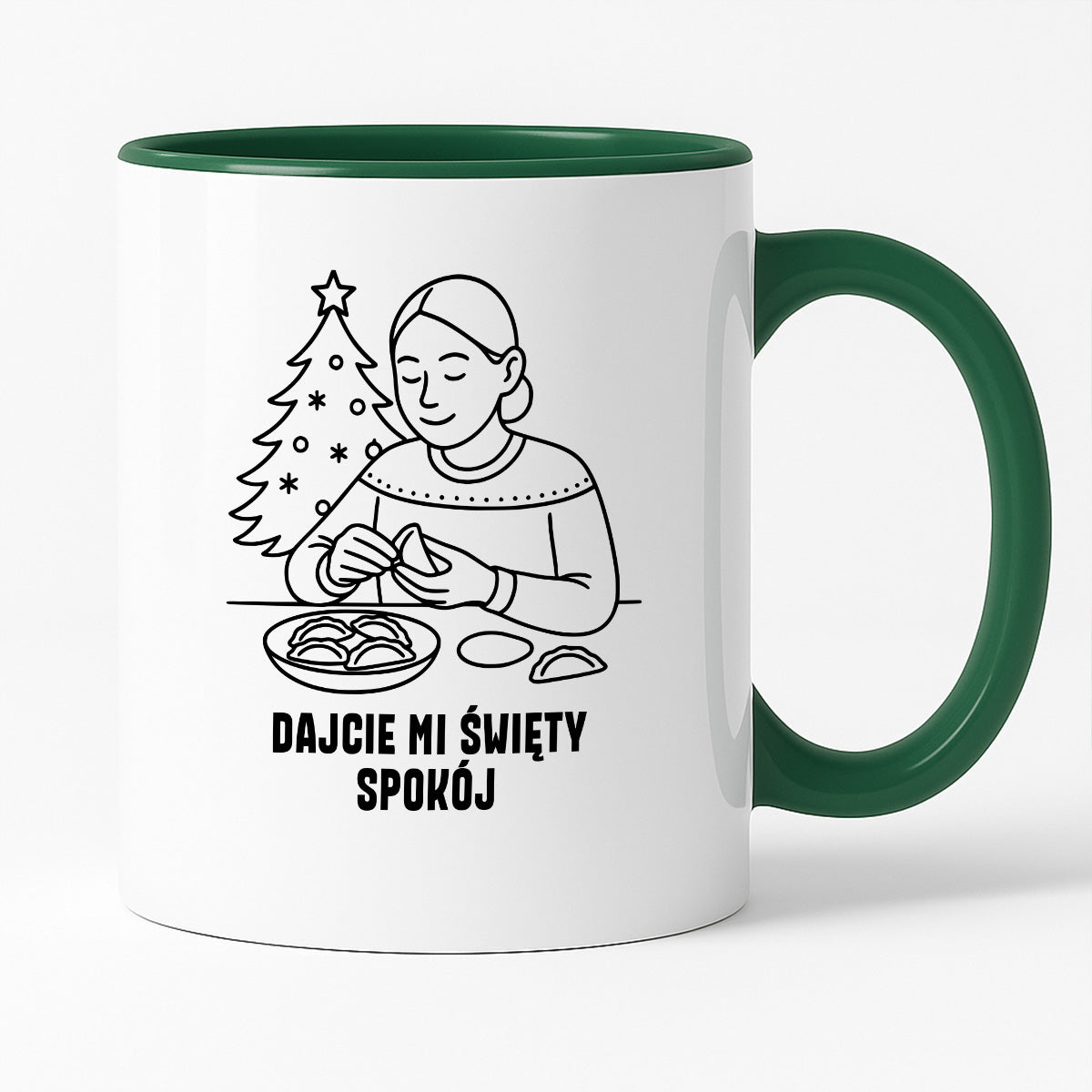 Kubek świąteczny z cytatem MAMY - "Dajcie mi święty spokój"