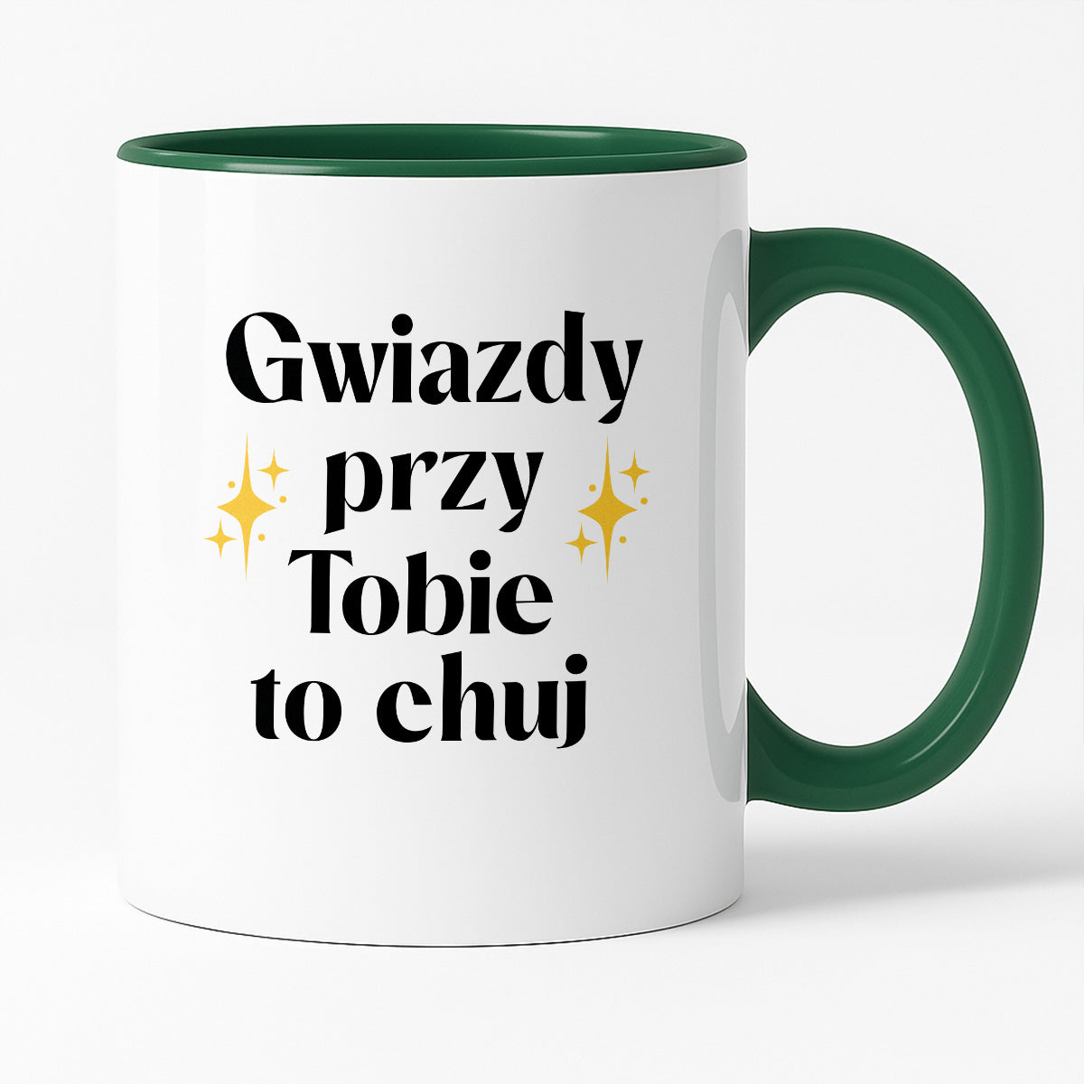 Kubek z nadrukiem "Gwiazdy przy Tobie to chuj"
