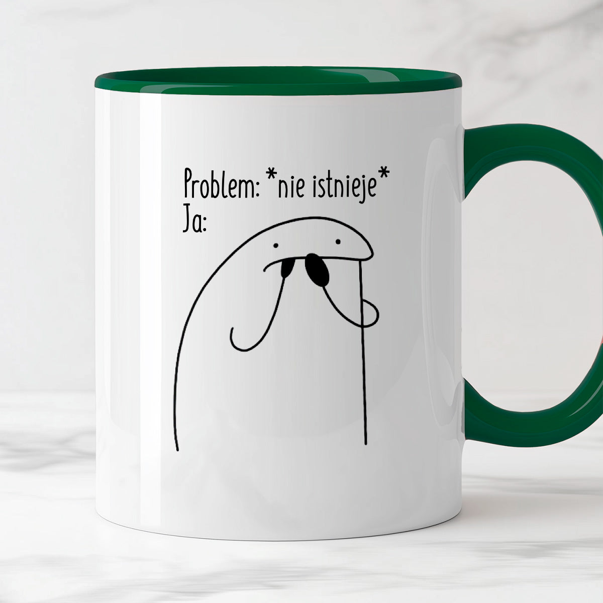 Kubek z nadrukiem "Problem: *nie istnieje* Ja:"