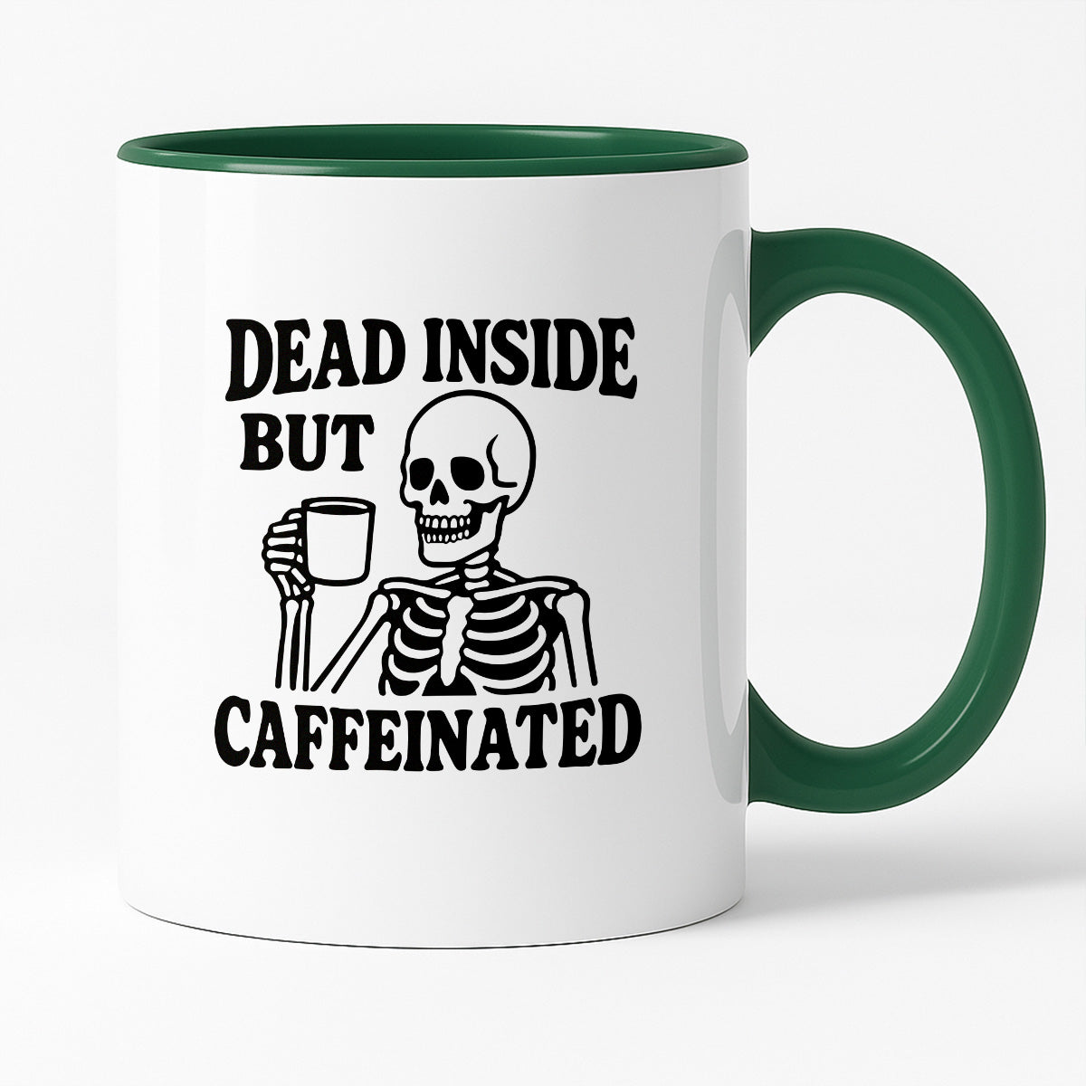 Kubek z nadrukiem "Dead inside but caffeinated"