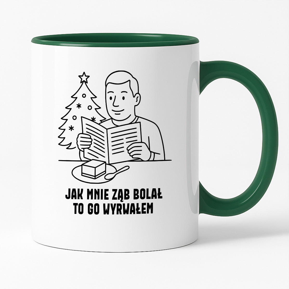 Kubek świąteczny z cytatem TATY - "Jak mnie ząb bolał, to go wyrwałem"