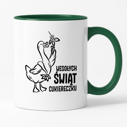 Kubek świąteczny z GĄSKĄ - "WESOŁYCH ŚWIĄT CUKIERECZKU"