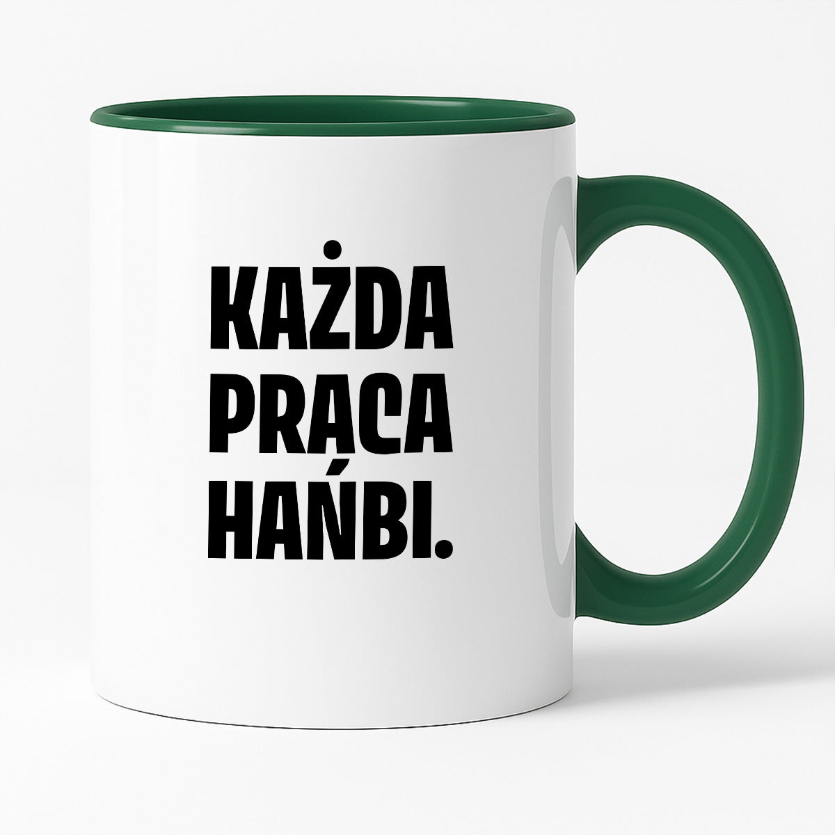 Kubek z nadrukiem - "Każda praca hańbi."