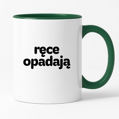 Kubek z nadrukiem - "ręce opadają"