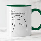 Kubek z nadrukiem "Nikt, nic: Rodzice w wiadomościach:"