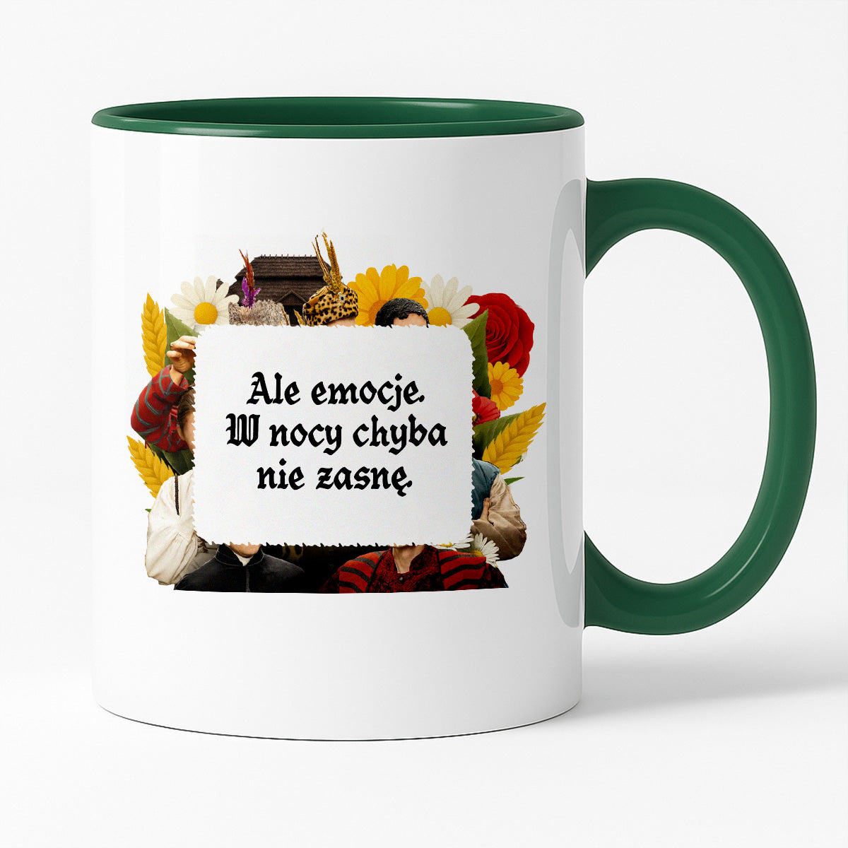 Kubek z nadrukiem "Ale emocje. W nocy chyba nie zasnę." NOWE 1670