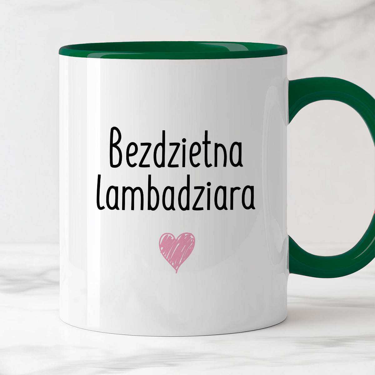Kubek z nadrukiem "Bezdzietna lambadziara" FB