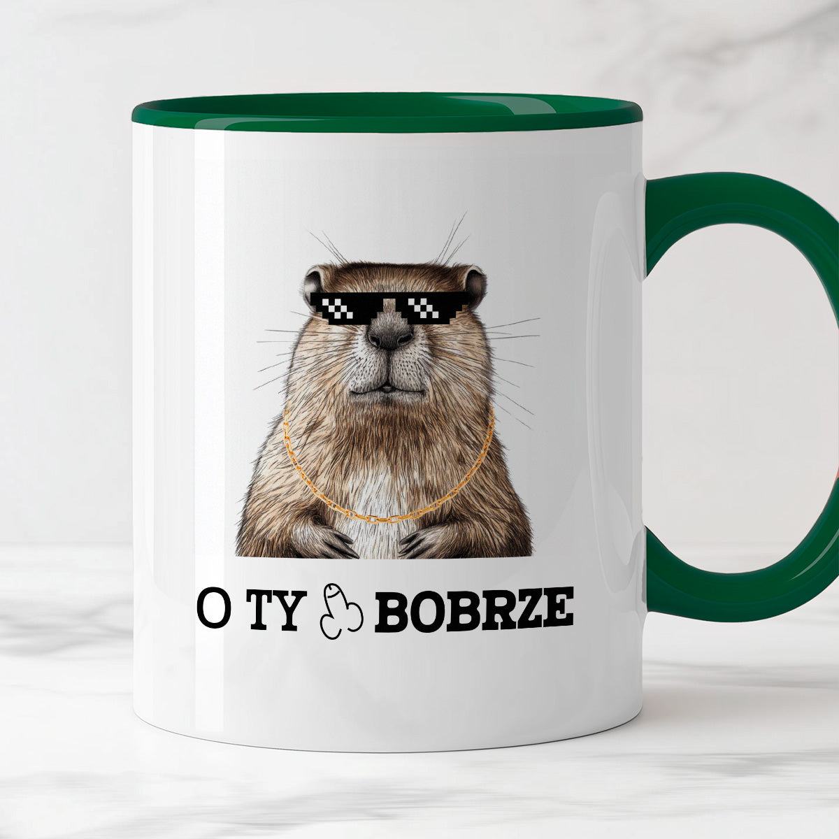 Kubek z nadrukiem "O Ty ch*ju bobrze"