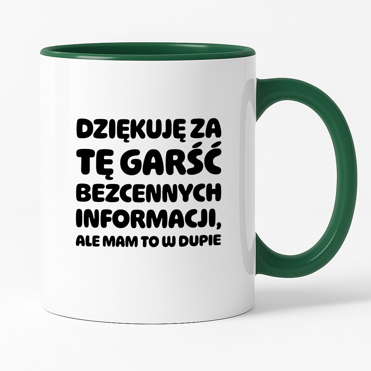 Kubek z nadrukiem - "Dziękuję za tę garść bezcennych informacji"
