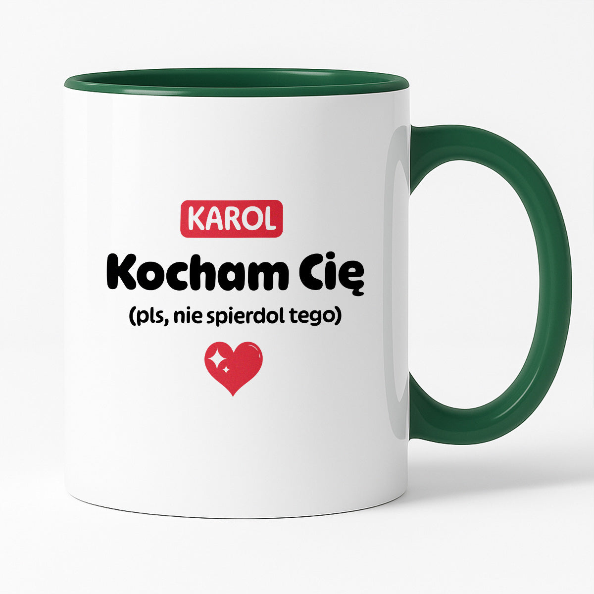 Kubek spersonalizowany z IMIENIEM "Kocham Cię (pls, nie spierdol tego)" II