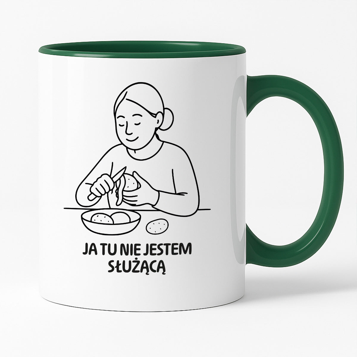 Kubek z nadrukiem "Ja tu nie jestem służącą" - Cytaty MAMY - DZIEŃ MAMY