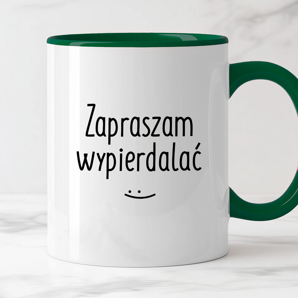 Kubek z nadrukiem "Zapraszam wypierdalać :)"