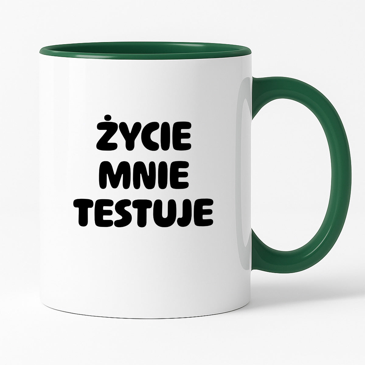 Kubek z nadrukiem - "Życie mnie testuje"