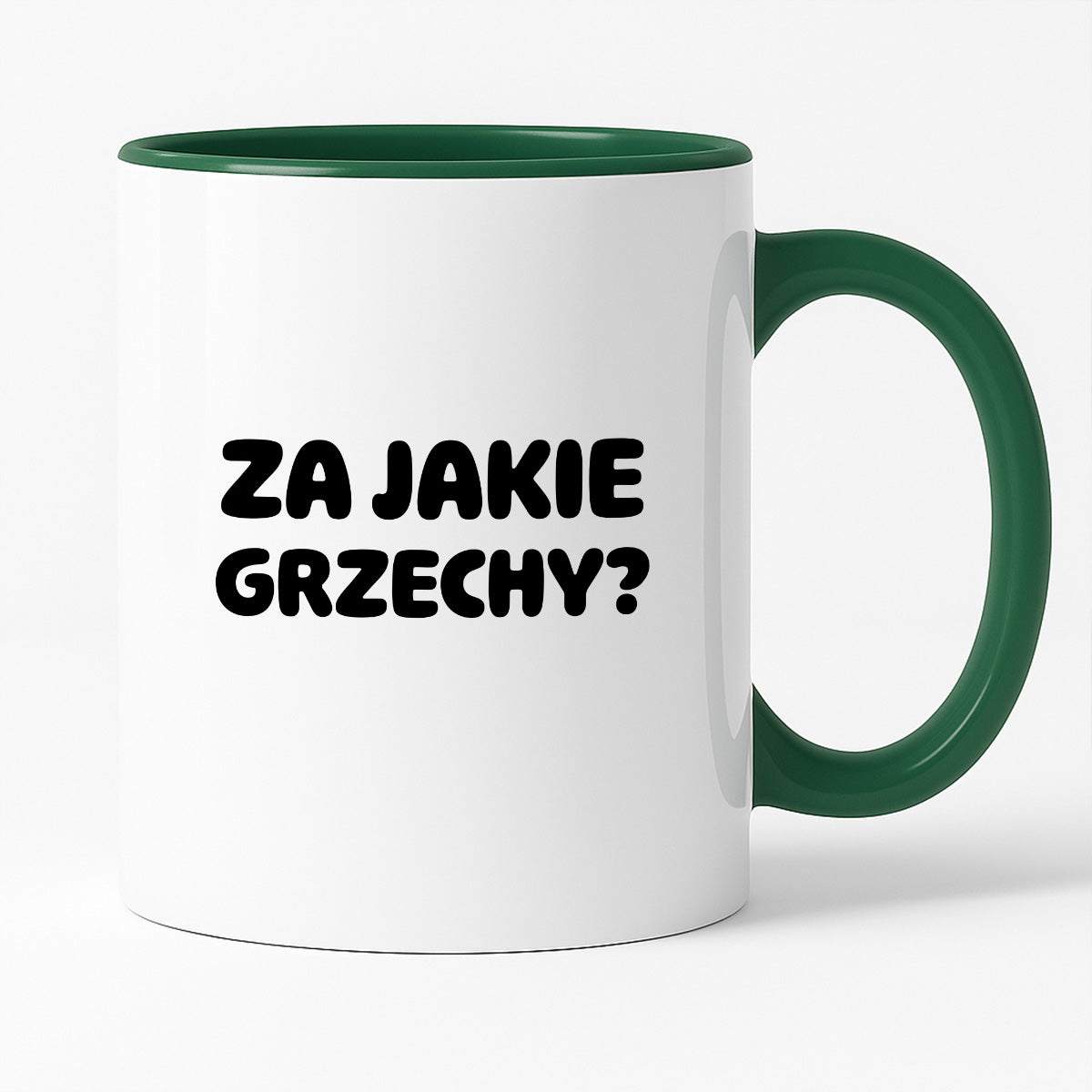Kubek z nadrukiem "Za jakie grzechy?"