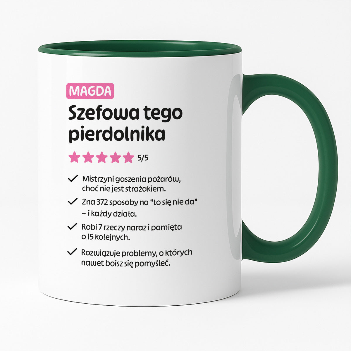 Kubek spersonalizowany z nadrukiem "Szefowa tego pierdolnika"