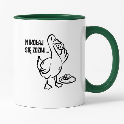Kubek świąteczny z GĄSKĄ - "MIKOŁAJ SIĘ ZDZIWI"