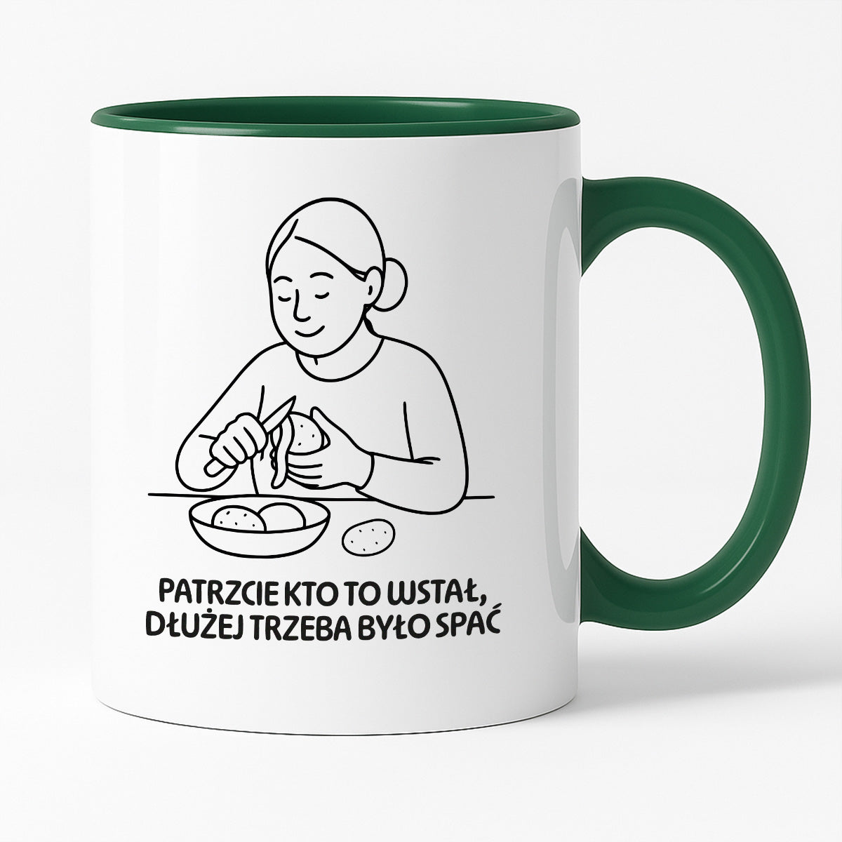 Kubek z nadrukiem "Patrzcie kto to wstał, dłużej trzeba było spać" - Cytaty MAMY - DZIEŃ MAMY