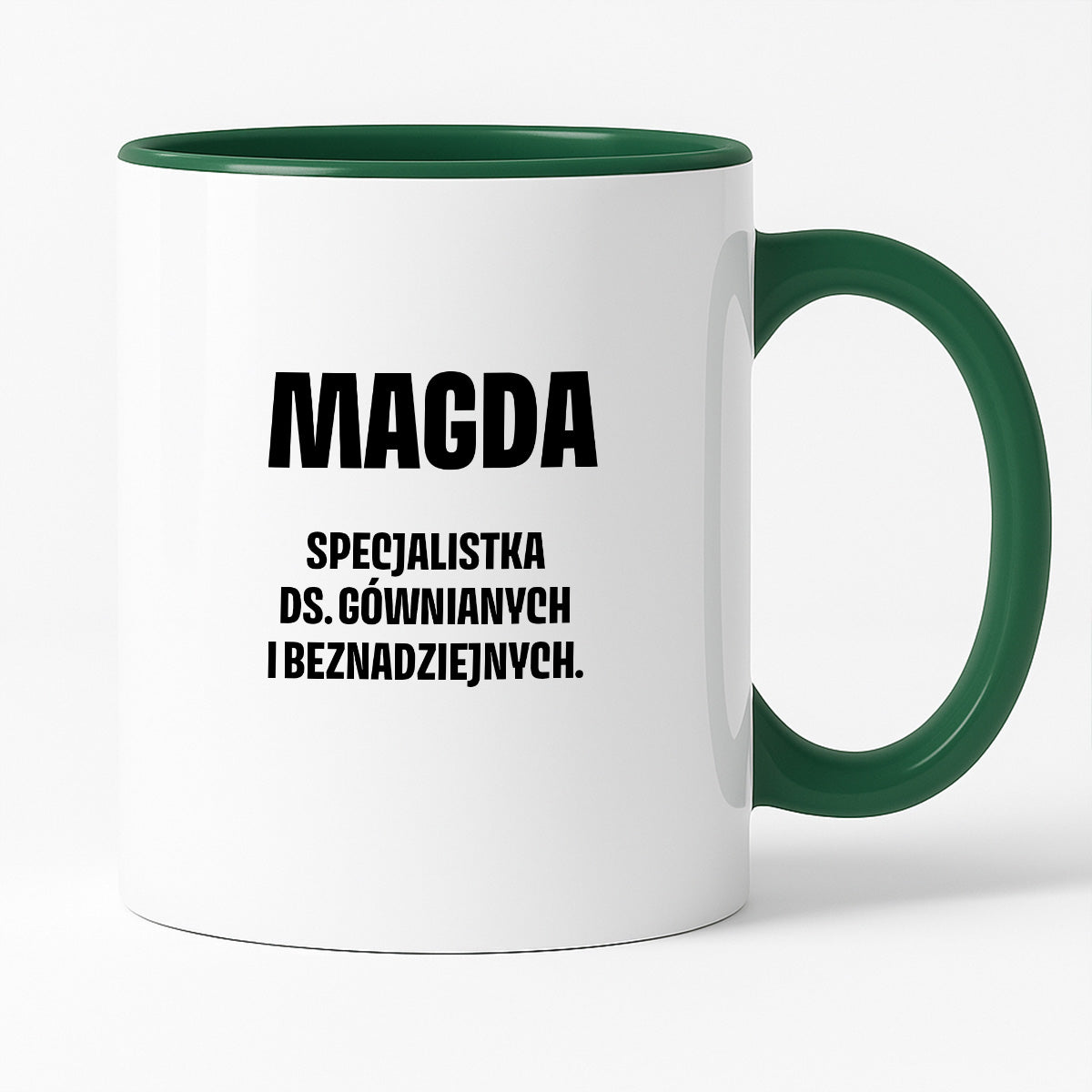 Kubek z IMIENIEM - "Specjalistka ds. gównianych i beznadziejnych"