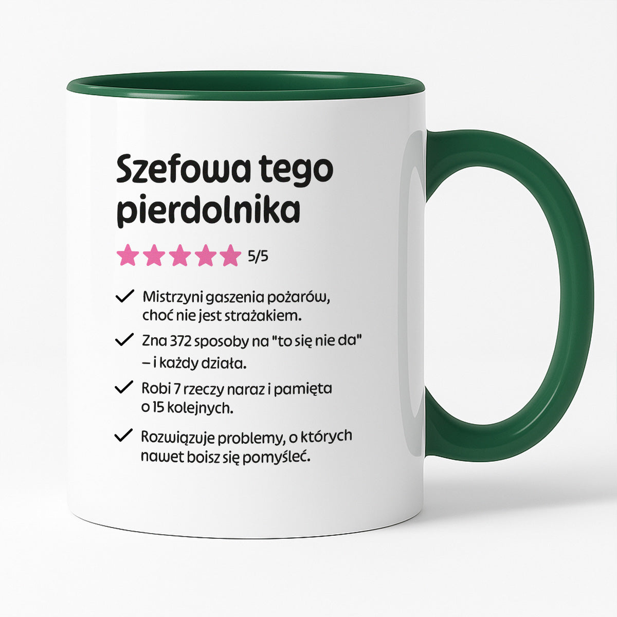 Kubek z nadrukiem "Szefowa tego pierdolnika"