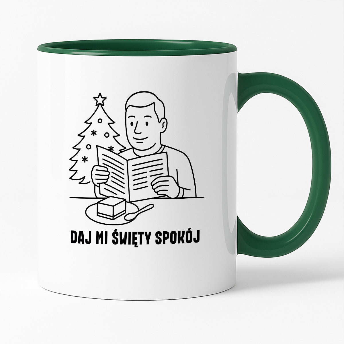 Kubek świąteczny z cytatem TATY - "Daj mi święty spokój"