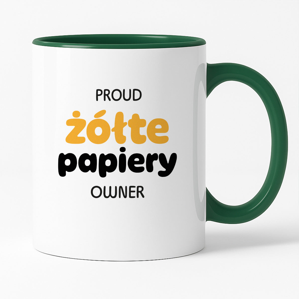 Kubek z nadrukiem - "PROUD żółte papiery OWNER"