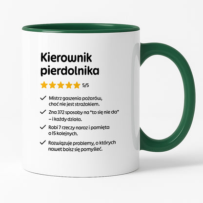 Kubek z nadrukiem "Kierownik pierdolnika"
