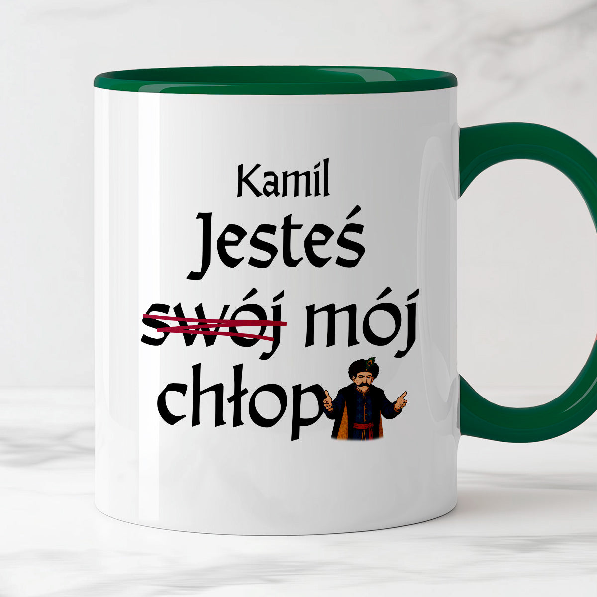 Kubek z nadrukiem "Jesteś (swój) mój chłop" SPERSONALIZOWANY v2