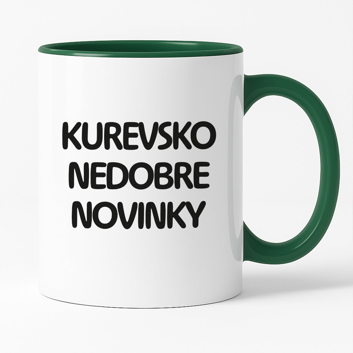 Kubek z nadrukiem - "kurevsko nedobre novinky"
