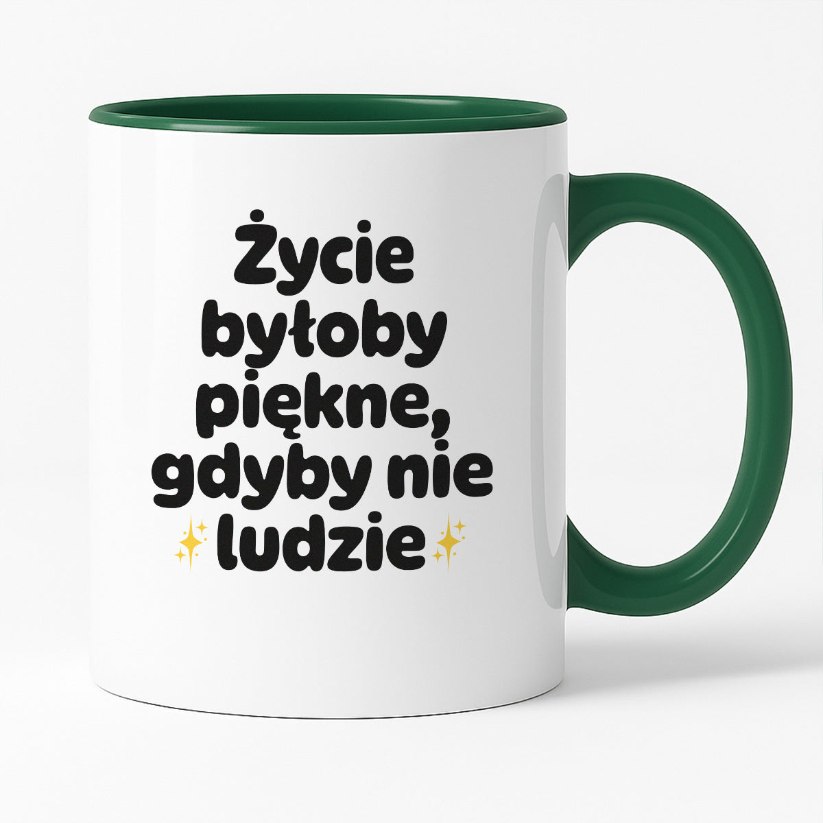 Kubek z nadrukiem - "Życie byłoby piękne, gdyby nie ludzie"