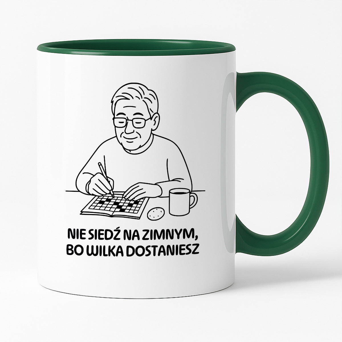 Kubek dla Babci / Dziadka - "Nie siedź na zimnym, bo wilka dostaniesz"
