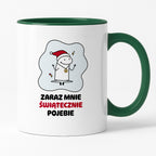 Kubek świąteczny mem "Zaraz mnie świątecznie pojebie"
