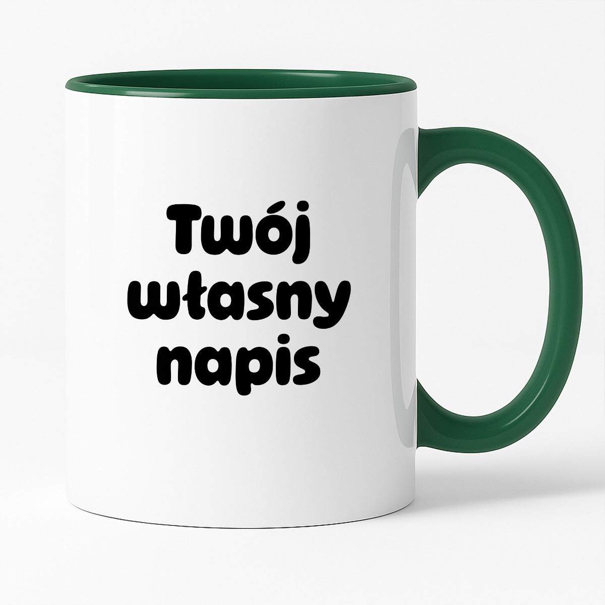Kubek spersonalizowany z własnym napisem III - CZARNY NAPIS