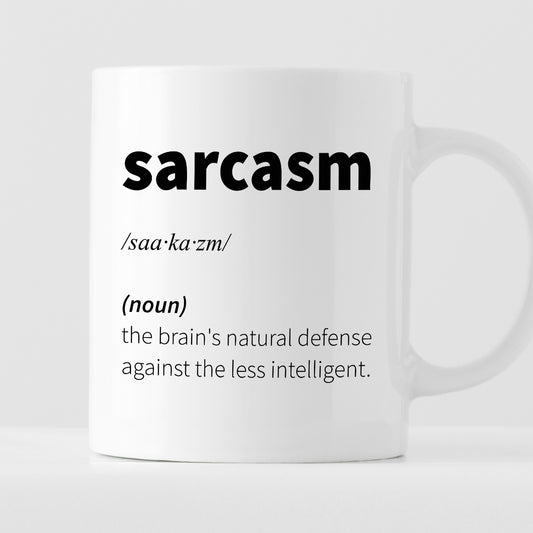 Kubek z nadrukiem "Sarcasm (noun) - vocabulary"